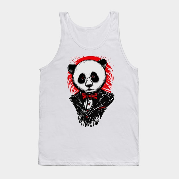 Smart Panda Suit Black Red Tank Top by BradleyHeal